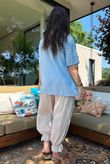 Izi Cheesecloth Button Tee Baby Blue